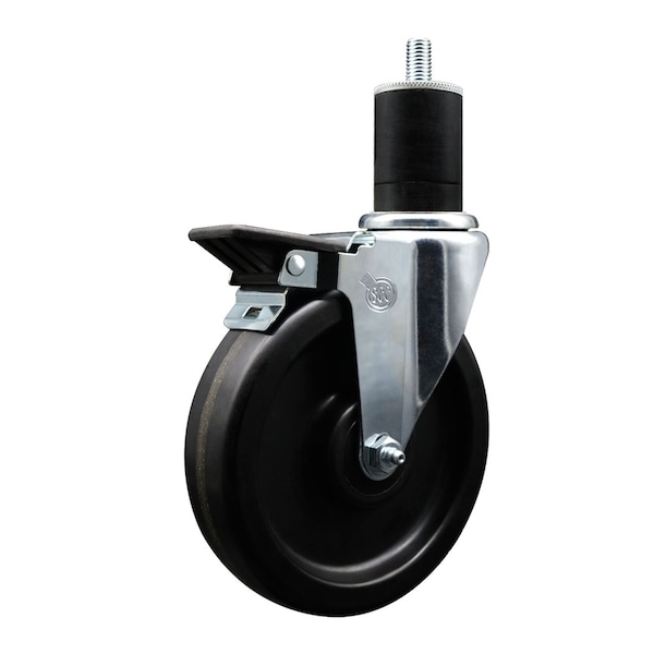 6'' Phenolic Swivel 1-3/4'' Expanding Stem Caster with Brake